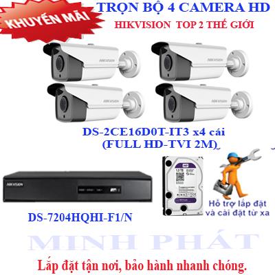  Trọn bộ 4 camera FULL HD HIKVISION 2.0 (IT3)